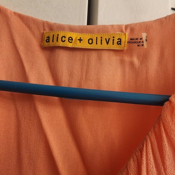 Alice + Olivia Coral Pink %100 Silk dress - Picture 5 of 5